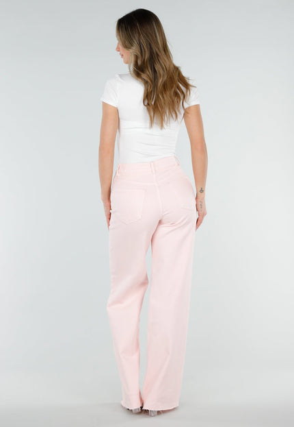 OP=OP.20.NL Lichtroze Wide Leg Tall Stretch Jeans