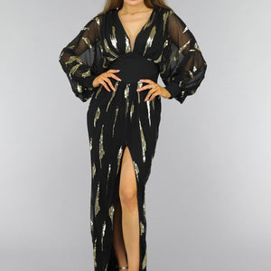 OP=OP.20.NL Zwarte Padded Longsleeve Galajurk met Split