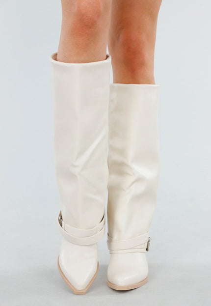 OP=OP.20.S Off White Laarzen met Gespdetail