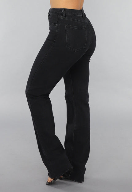 OP=OP.21.NL Antraciet Tall Stretch Spijkerbroek met Rechte Pijpen