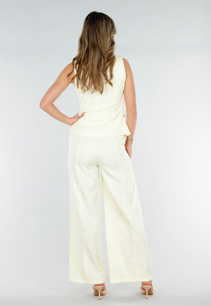 OP=OP.21.NL Butter Yellow Gilet Top met Knopen