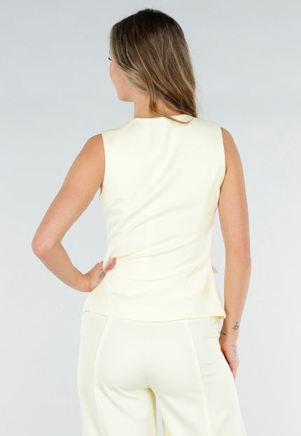 OP=OP.21.NL Butter Yellow Gilet Top met Knopen