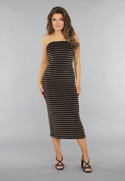 OP=OP.21.S Zwarte Sandaletten met Gevlochten Bandjes