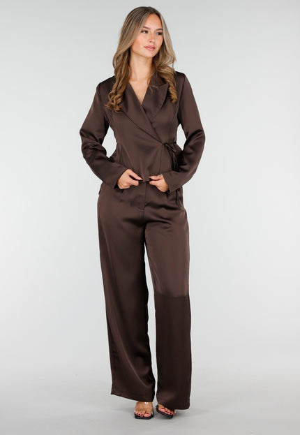 OP=OP.22.NL Donkerbruine Wide Leg Broek