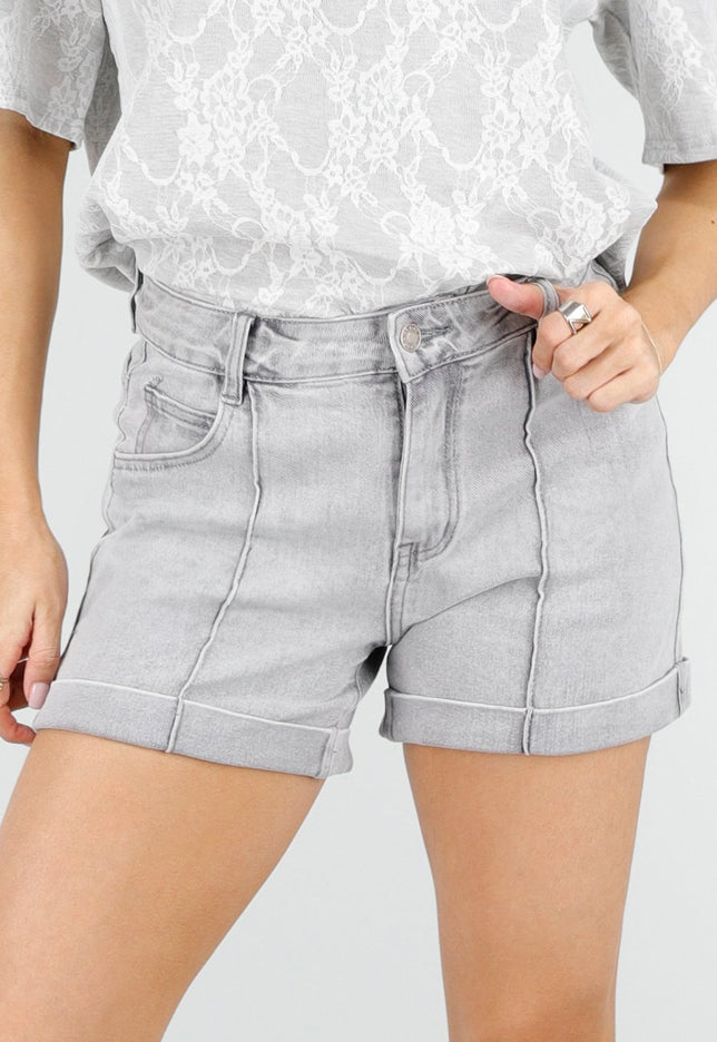 OP=OP.22.NL Grijze Denim Shorts