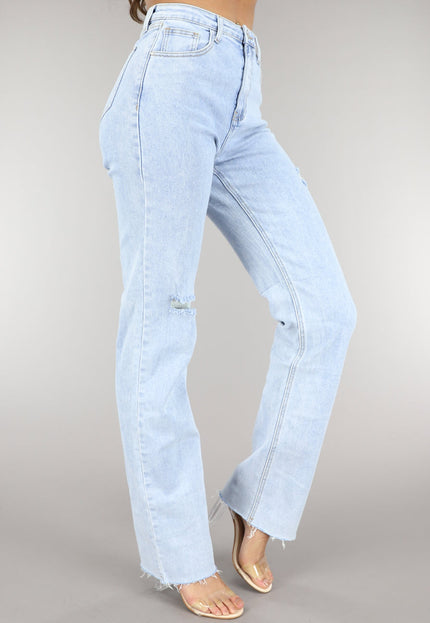 OP=OP.22.NL Lichtblauwe Tall Ripped High Waist Jeans