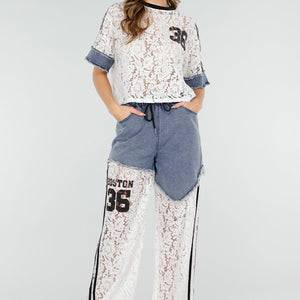 OP=OP.22.NL Witte Kanten Denim Set