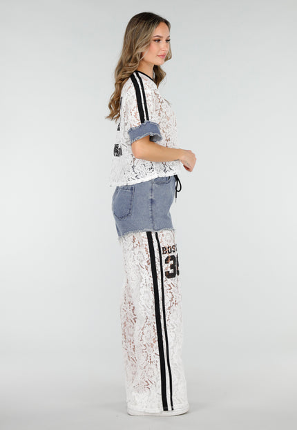 OP=OP.22.NL Witte Kanten Denim Set