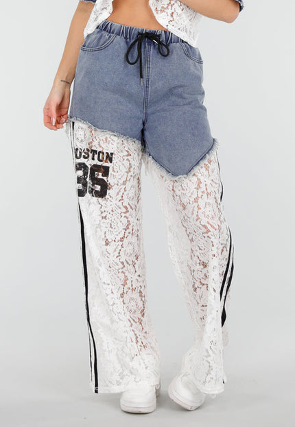 OP=OP.22.NL Witte Kanten Denim Set