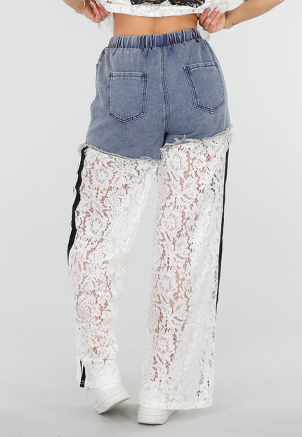 OP=OP.22.NL Witte Kanten Denim Set