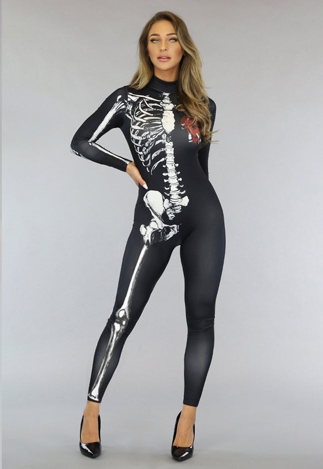 CARNA50 Aansluitend Skelet Jumpsuit