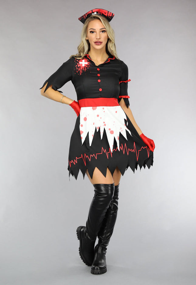 CARNA30 Zwart Bebloed Zusters Kostuum
