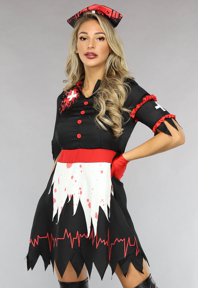 CARNA30 Zwart Bebloed Zusters Kostuum