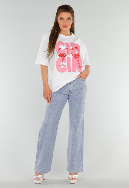 OP=OP.23.NL Blauwe Jeans met Strass en Rechte Pijpen