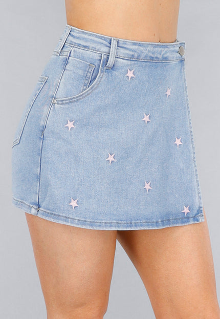 OP=OP.23.NL Denim Stretch Sterren Skort