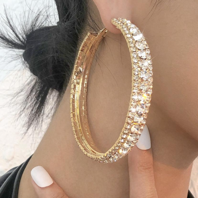OP=OP.23.NL Gouden Strass Oorbel Ringen