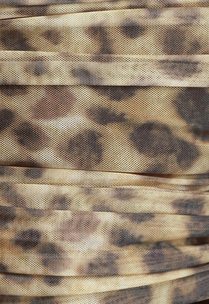 OP=OP.23.NL Strapless Mesh Top met Panterprint