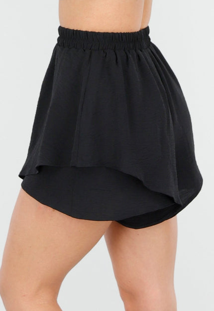 OP=OP.23.NL Zwarte Gelaagde Linnenlook Short
