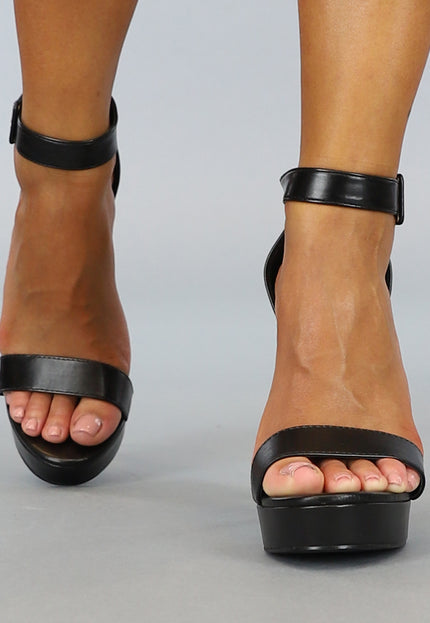 OP=OP.23.NL Zwarte Stiletto Sandaletten met Plateau