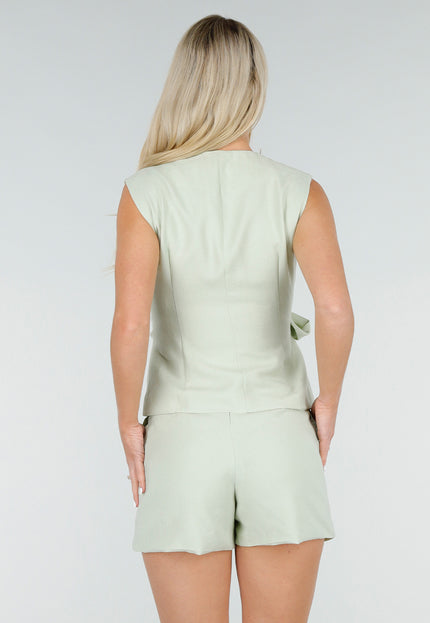 OP=OP.24.NL Mintgroene Linnenlook Gilet Top