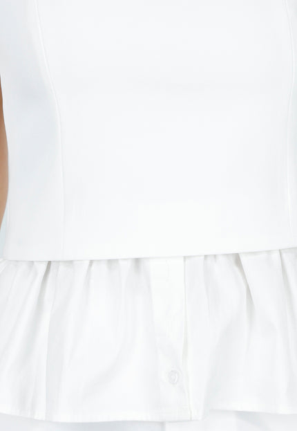 OP=OP.24.NL Witte Peplum Top
