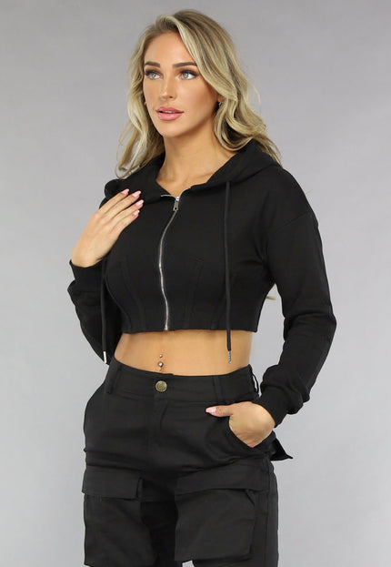 OP=OP.24.NL Zwart Cropped Korset Look Vestje