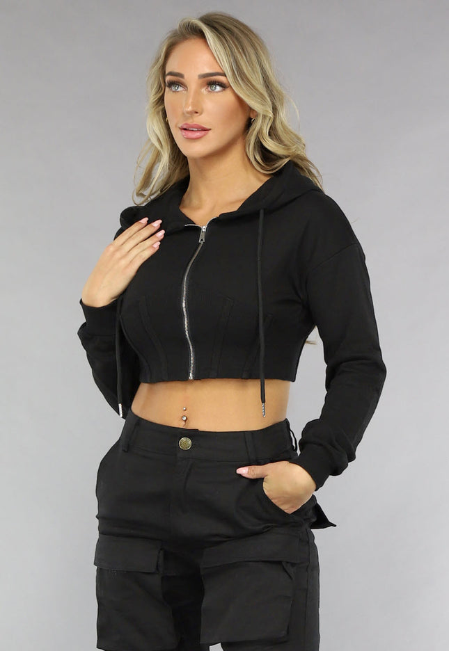 OP=OP.24.NL Zwart Cropped Korset Look Vestje