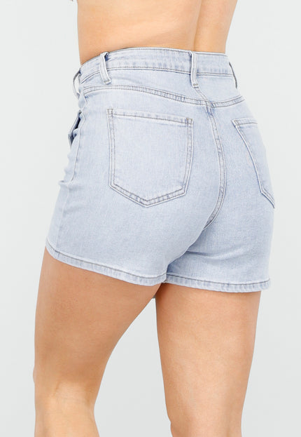 OP=OP.25.NL Denim Stretch Skort met Strass Steentjes en Zakken