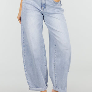OP=OP.25.NL Lichtblauwe Barrel Jeans