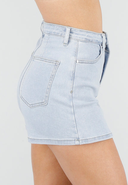 OP=OP.25.NL Lichtblauwe Denim Skort
