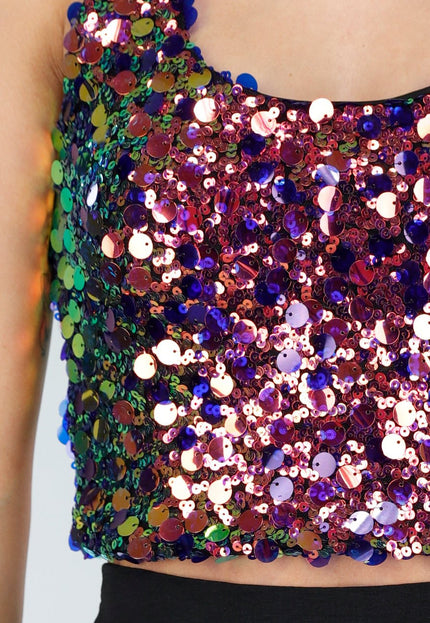 OP=OP.25.NL Multicolor Pailletten Halter Top