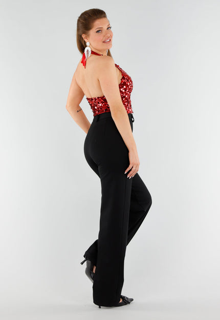 OP=OP.25.NL Rode Pailletten Halter Top