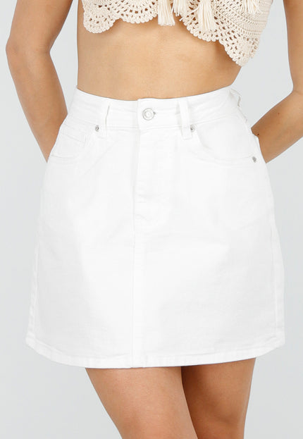 OP=OP.25.NL Witte Denim Mini Rok met Stretch
