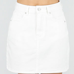 OP=OP.25.NL Witte Denim Mini Rok met Stretch