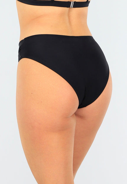 OP=OP.25.NL Zwart Bikinibroekje met Overslag Detail