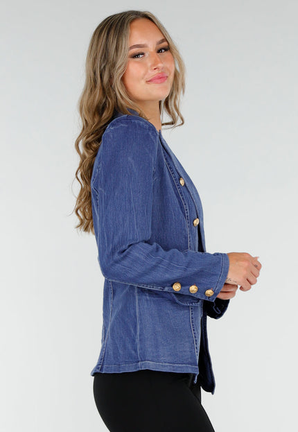OP=OP.25.S Donkerblauwe Jeans Blazer