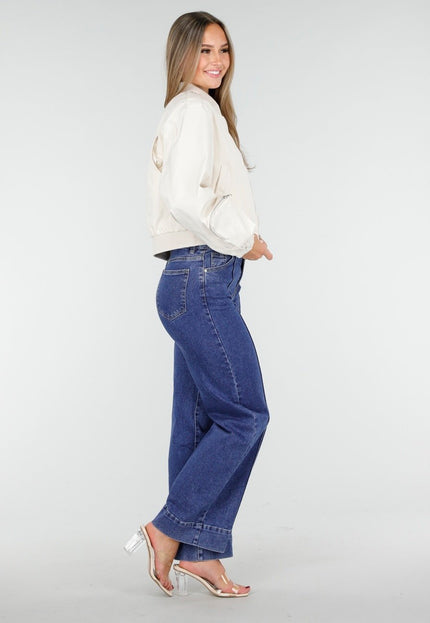 OP=OP.25.S Hoge Taille Jeans met Rechte Pijpen