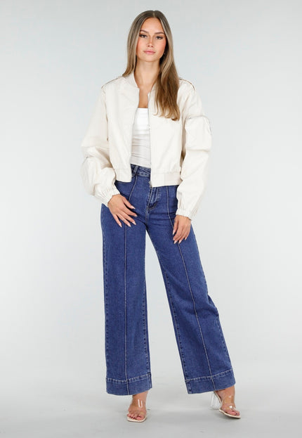 OP=OP.25.S Hoge Taille Jeans met Rechte Pijpen