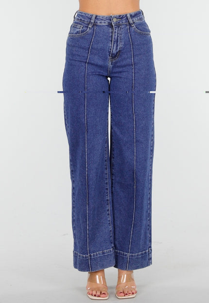 OP=OP.25.S Hoge Taille Jeans met Rechte Pijpen