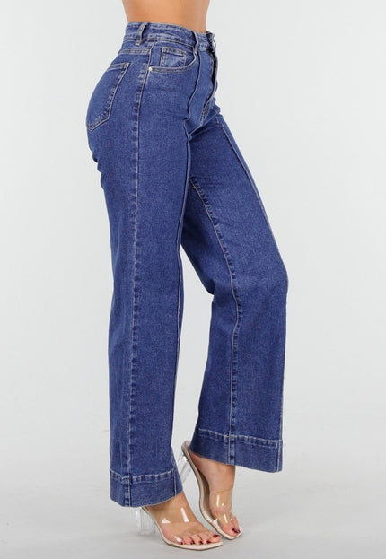 OP=OP.25.S Hoge Taille Jeans met Rechte Pijpen