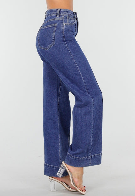 OP=OP.25.S Hoge Taille Jeans met Rechte Pijpen