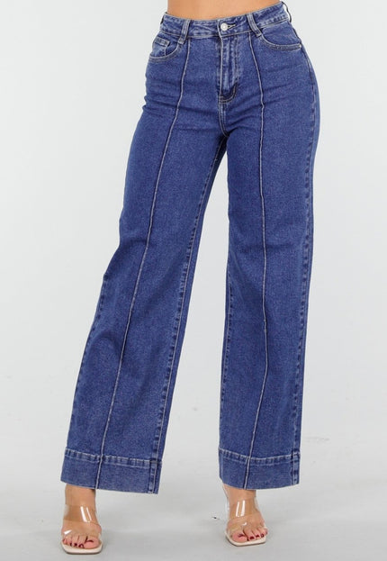 OP=OP.25.S Hoge Taille Jeans met Rechte Pijpen