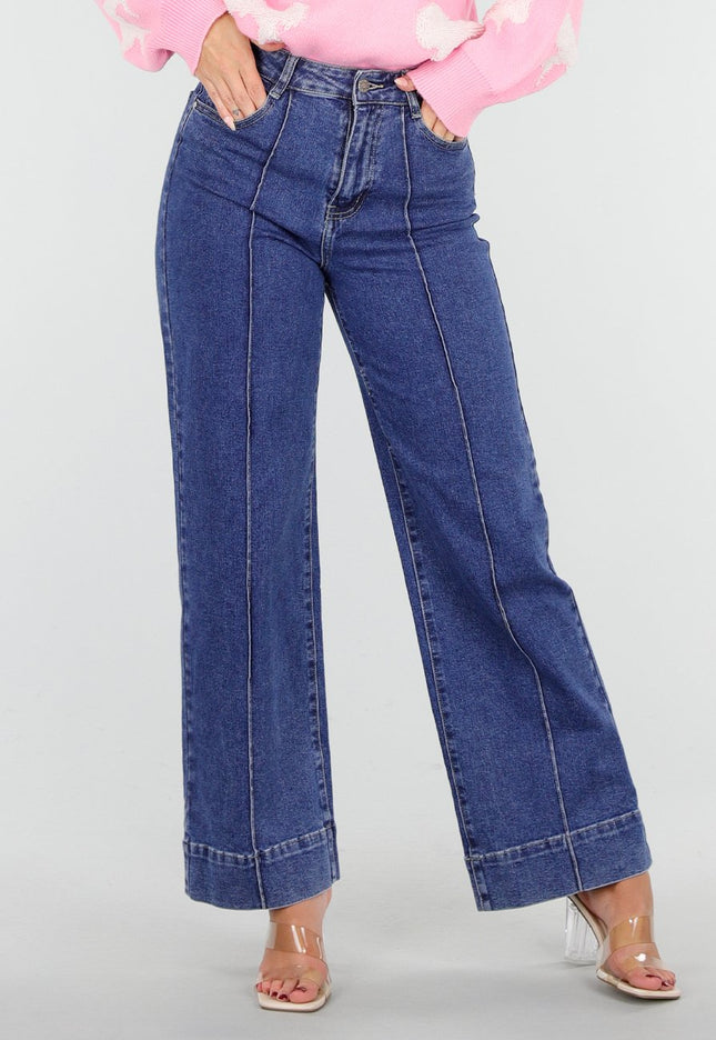 OP=OP.25.S Hoge Taille Jeans met Rechte Pijpen