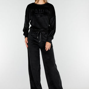 OP=OP.25.S Zwart Velours Stretch Huispak