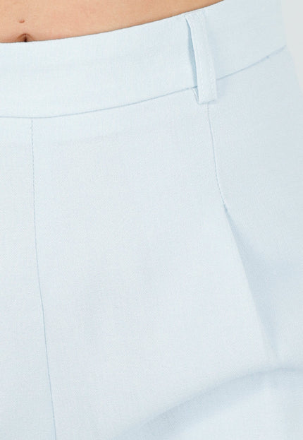 OP=OP.26.NL Lichtblauwe Linnenlook Short met Plooien