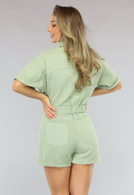 OP=OP.26.NL Lichtgroen Jeans Broekpakje