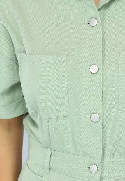 OP=OP.26.NL Lichtgroen Jeans Broekpakje