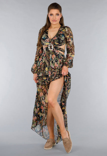 OP=OP.26.NL Taupe Suède Instappers met Gouden Detail