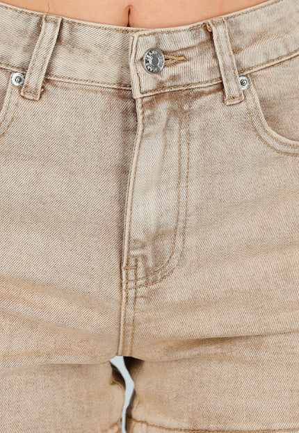 OP=OP.27.NL Beige Denim Short met Wassing