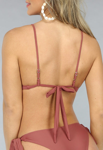 OP=OP.27.NL Bruine Triangel Bikinitop met Pads